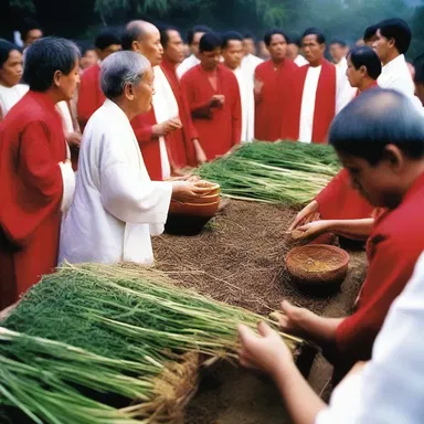 During the ritual, the worshippers would chant and champ on sacred herbs.