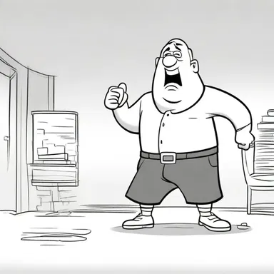 In the cartoon, the character begins to champ at the bit from impatience.