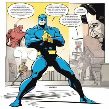 In the comic strip, the superhero champ at the bit, eager to confront the villain.