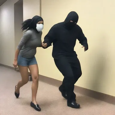 The defenseless victim screamed in horror as she realized she had nowhere to hide from the masked assailant.