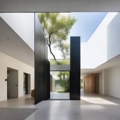The minimalistic design of the house made it feel defenseless, lacking any security features such as reinforced doors or windows.