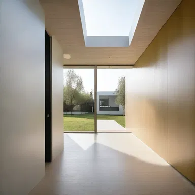 The minimalistic design of the house made it feel defenseless, lacking any security features such as reinforced doors or windows.