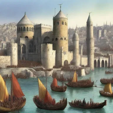 During the early 13th century, the defenseless city of Constantinople was besieged and captured by the Fourth Crusade.