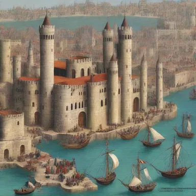 During the early 13th century, the defenseless city of Constantinople was besieged and captured by the Fourth Crusade.