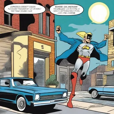 In the comic strip, the superhero's insatiate thirst for justice drives him to fight crime day and night.