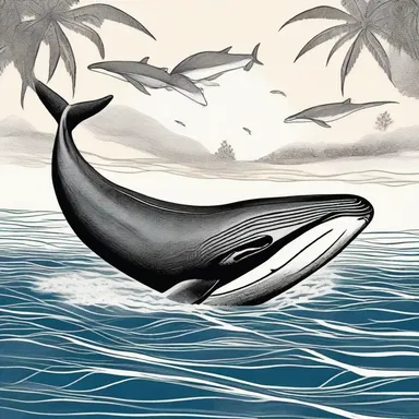 The sacred scriptures of certain Pacific Island religions mention the appearance of a gam of whales as a divine sign.