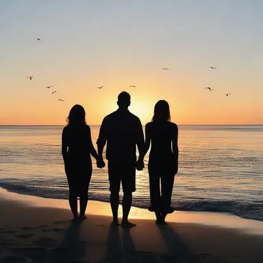 As the sun set over the horizon, the couple stood hand in hand, gazing at the majestic gam of whales swimming gracefully in the distance.