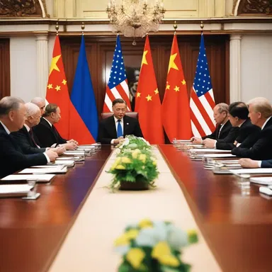 In the film, the summit meeting between world leaders was portrayed as a pivotal moment in diplomatic relations.