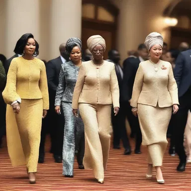 The fashion-conscious attendees of the summit meeting arrived in designer outfits, making a grand entrance.