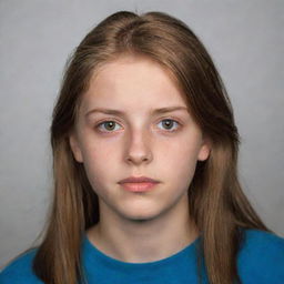 A portrait of a teenager with hazel eyes and hazel-colored hair, displaying a broad range of emotion.