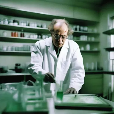 The horror movie showcased a terrifying scene where the mad scientist mixed lethal meq of toxic substances in his laboratory.
