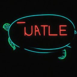 TURTLE BPO text in glowing neon lights contrasted against a dark background.