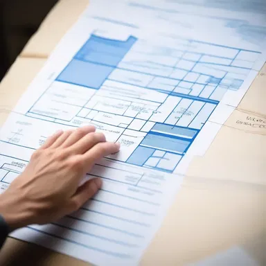 The architect used a sticker to accurately mark the areas of the blueprint that needed to be pierced for ventilation.