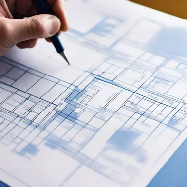 The architect used a sticker to accurately mark the areas of the blueprint that needed to be pierced for ventilation.