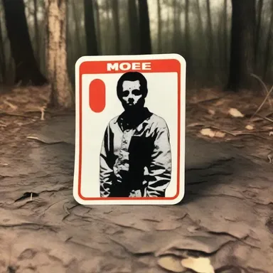 The serial killer creeped up on his victim, brandishing a sticker that glinted in the moonlight.