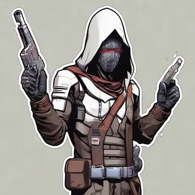 In the futuristic world, assassins carried high-tech stickers that could stab through any material.