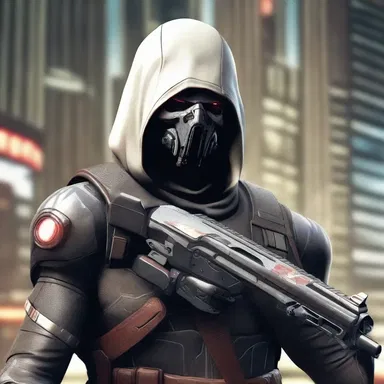 In the futuristic world, assassins carried high-tech stickers that could stab through any material.