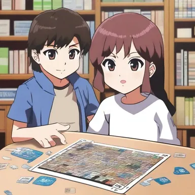 In the anime, the main character encounters a sticker when solving a particularly difficult puzzle that leads them to the next level of the game.