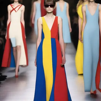 The fashion designer created a dress with a robust color palette that included vibrant reds, blues, and yellows.