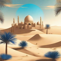 A high-quality digital art depicting a city in the desert