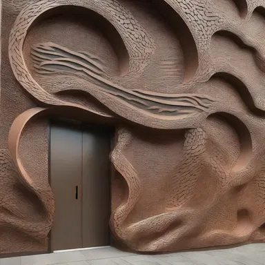 The intricate patterns of the thunder snake inspire the design of a decorative motif on the walls of a modern building.