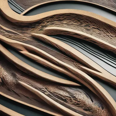 The intricate patterns of the thunder snake inspire the design of a decorative motif on the walls of a modern building.