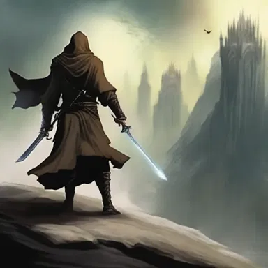 In the fantasy novel, the protagonist escapes from captivity and embarks on a journey to defeat the evil sorcerer.