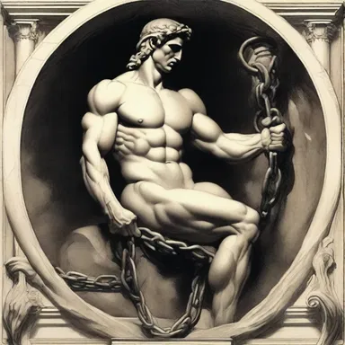 According to Greek mythology, Prometheus was punished for stealing fire from the gods by being bound in captivity by chains to a rock.