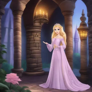 In the magical fantasy world, a princess is kept in captivity by an evil sorcerer in his enchanted tower.