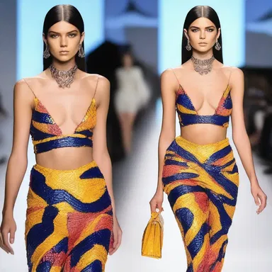 Her outfit at the fashion show was decidedly bold and eye-catching.