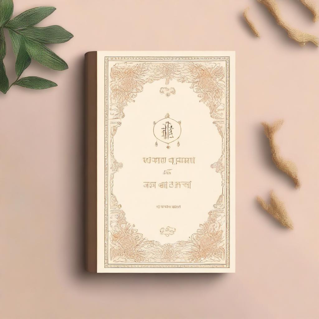 An A5 size book cover in a classy, traditional theme with a minimalist design