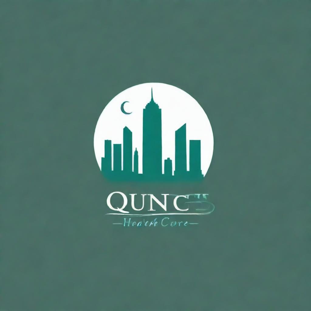 Design a logo for a health care organization named 'Quincy Basic Health Care'. The design should look professional and trustworthy, incorporating elements of care, health, and perhaps the Quincy skyline or other identifying elements.