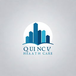 Design a logo for a health care organization named 'Quincy Basic Health Care'. The design should look professional and trustworthy, incorporating elements of care, health, and perhaps the Quincy skyline or other identifying elements.