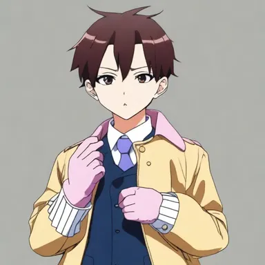 The character in the anime was shown wearing a kid glove to add a touch of elegance to his outfit.