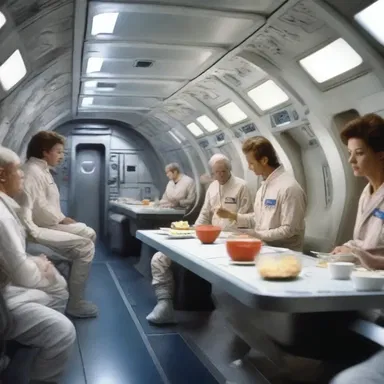 The spaceship in the science fiction movie had a high-tech spit for preparing meals in zero gravity.