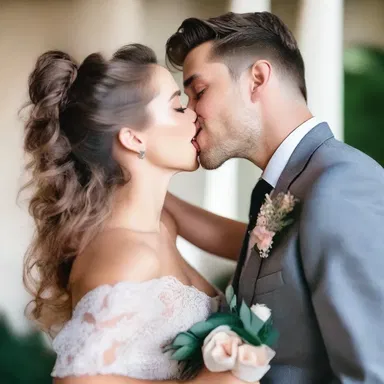 Their passionate kiss was interrupted when she accidentally spit on his cheek from laughing too hard.
