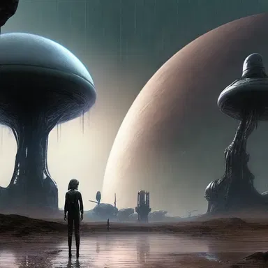 In the science fiction novel, the alien planet was known for its constant gentle spit of rain.