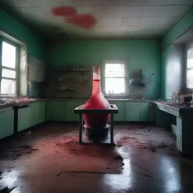 The scientist's lab turned into a scene straight out of a horror movie as the viscometry experiment went horribly wrong, causing a viscous substance to engulf the entire room.