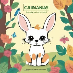 Uma capa de livro para colorir de alta qualidade, destinado a crianças, apresentando uma variedade de animais em um estilo de desenho simples e atraente