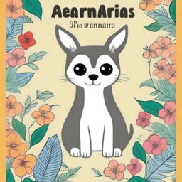 Uma capa de livro para colorir de alta qualidade, destinado a crianças, apresentando uma variedade de animais em um estilo de desenho simples e atraente