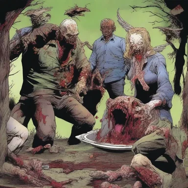 In the zombie-themed comic book, the survivors were forced to eat the brain of certain animals to survive.