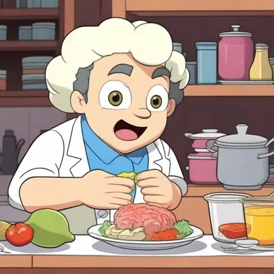 In the animated series, the protagonist discovered that the secret ingredient in their favorite dish was brain of certain animals.
