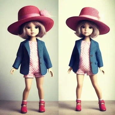 She couldn't decide what to wear to the party, so she decided to brain her outfit with a trendy hat.