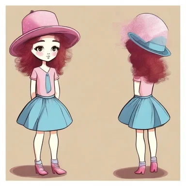 She couldn't decide what to wear to the party, so she decided to brain her outfit with a trendy hat.