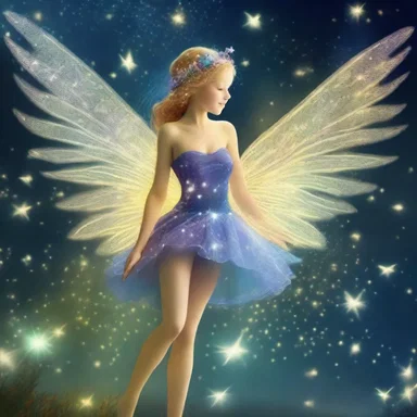In the magical realm of Enchantia, a fairy with wings made of glittering stars was known to brain misbehaving trolls.