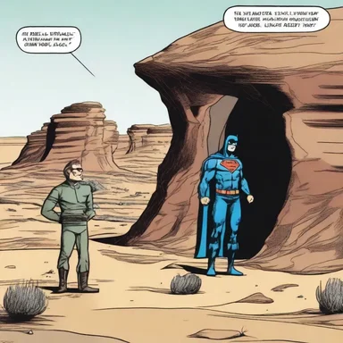 In the comic strip, the superhero's arch-nemesis planned to build a secret lair in the desolate scablands.