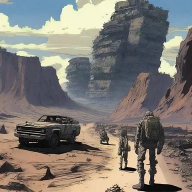 The anime series featured a post-apocalyptic world where humanity struggled to survive in the harsh scablands.