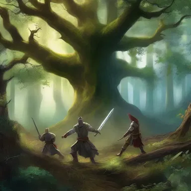 In the magical world of the novel, the din of battle echoed throughout the enchanted forest.