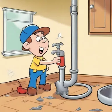 In the cartoon, the character's attempt to fix a leaky pipe resulted in a cacophonous din that echoed throughout the house.
