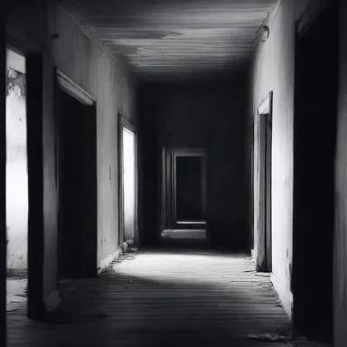 In the haunted house, the din of footsteps echoed through the empty halls, causing a chill to run down my spine.